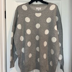 gray polka dot sweater